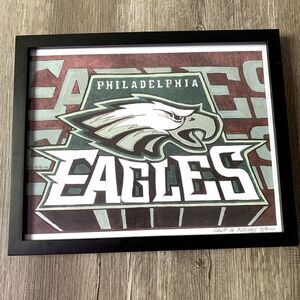 Philadelphia Eagles Sketch Drawing Art Picture Frame Memorabilia Man Cave 2013